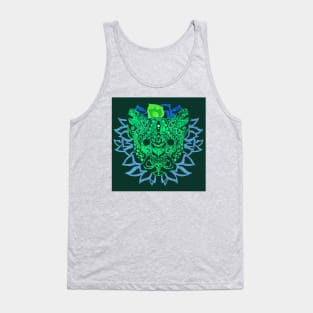 the magical mayan tiger in mexican pattern ecopop Tank Top